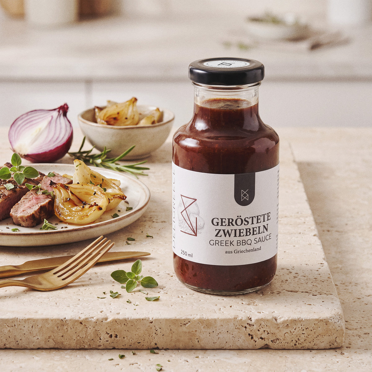 Greek BBQ Sauce - Geröstete Zwiebeln