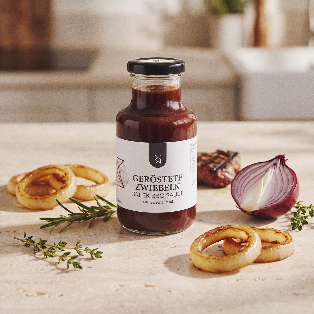 Greek BBQ Sauce - Geröstete Zwiebeln